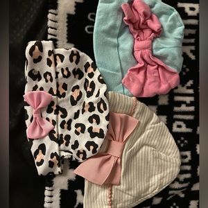 Three baby hats size 0 to 3 months